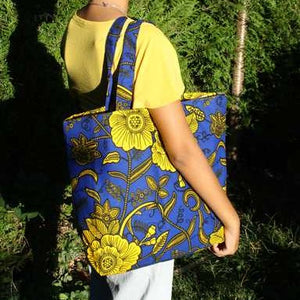 Sac en tissu wax motifs ethniques