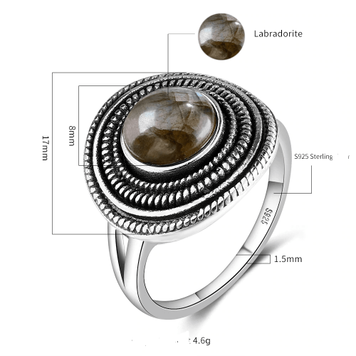 
                  
                    Charger l&amp;#39;image dans la galerie, BAGUE EN ARGENT LABRODORITE
                  
                