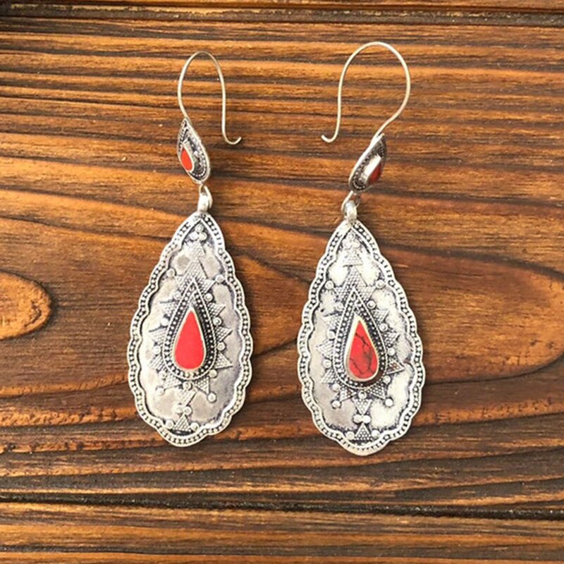 BOUCLES D'OREILLE RED TURQUOISE